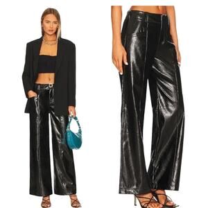 Free People Revolve Faux Leather Wide Leg High Waisted Pants Size 6